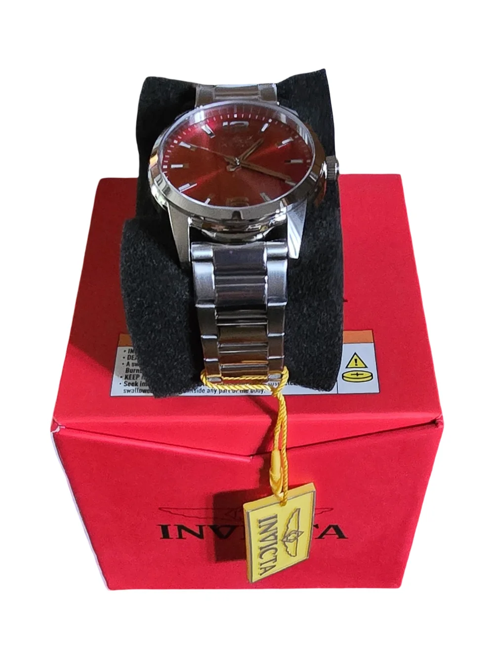 Invicta Men's Red Dial Stainless Steel Watch